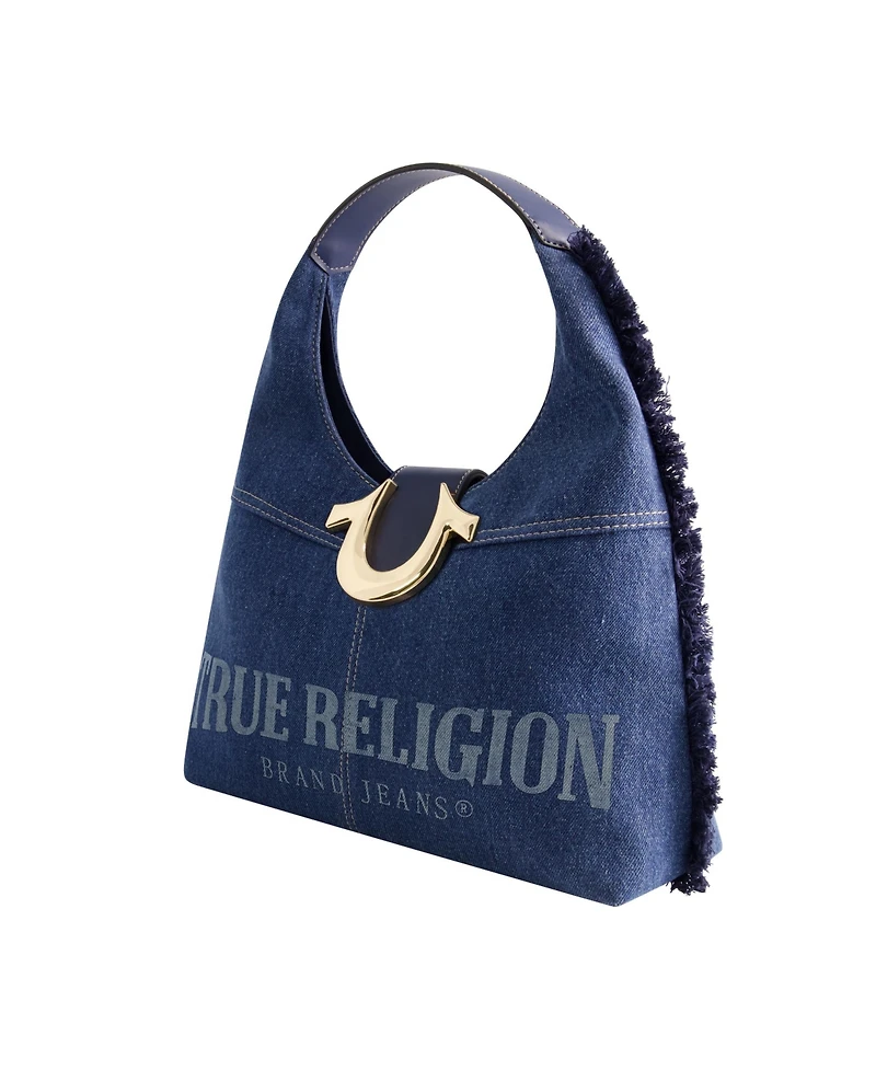 True Religion Frayed Denim Hobo