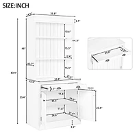 Streamdale 83.4"Tall Bookshelf Suite, Modern Bookcase Suite With Led Lighting