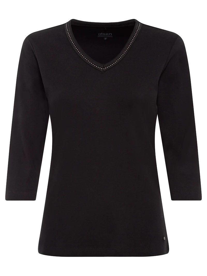 Olsen Women's Embellished V-Neckline T-Shirt