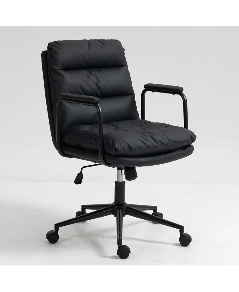 Simplie Fun Ergonomic Swivel Office Chair with Recline (Black)