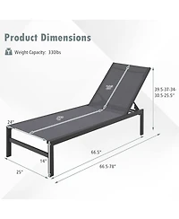 Inolait Sugift 6-Position Chaise Lounge Chairs with Rustproof Aluminium Frame