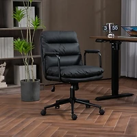 Simplie Fun Ergonomic Swivel Office Chair with Recline (Black)