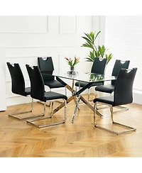 Streamdale Faux Leather Dining Chairs Set of 6