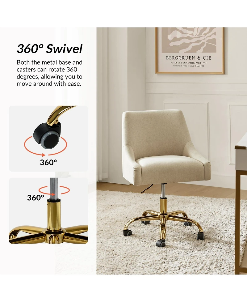 Hulala Home Modern Cute Desk Chair with Adjustable Swivel