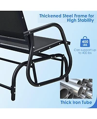 Sugift Swing Glider Chair 48 Inch Loveseat Rocker Lounge Backyard