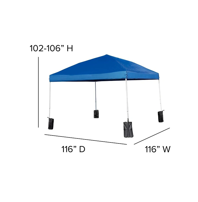 Outdoor Event/Tailgate Set With Pop Up Event Canopy Wheeled Case, Bi-Fold Table And 4 Folding Chairs