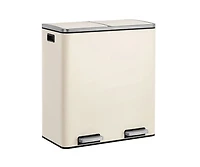 16 Gallon Dual Compartment Step Trash Can for Kitchen Waste and Recycling