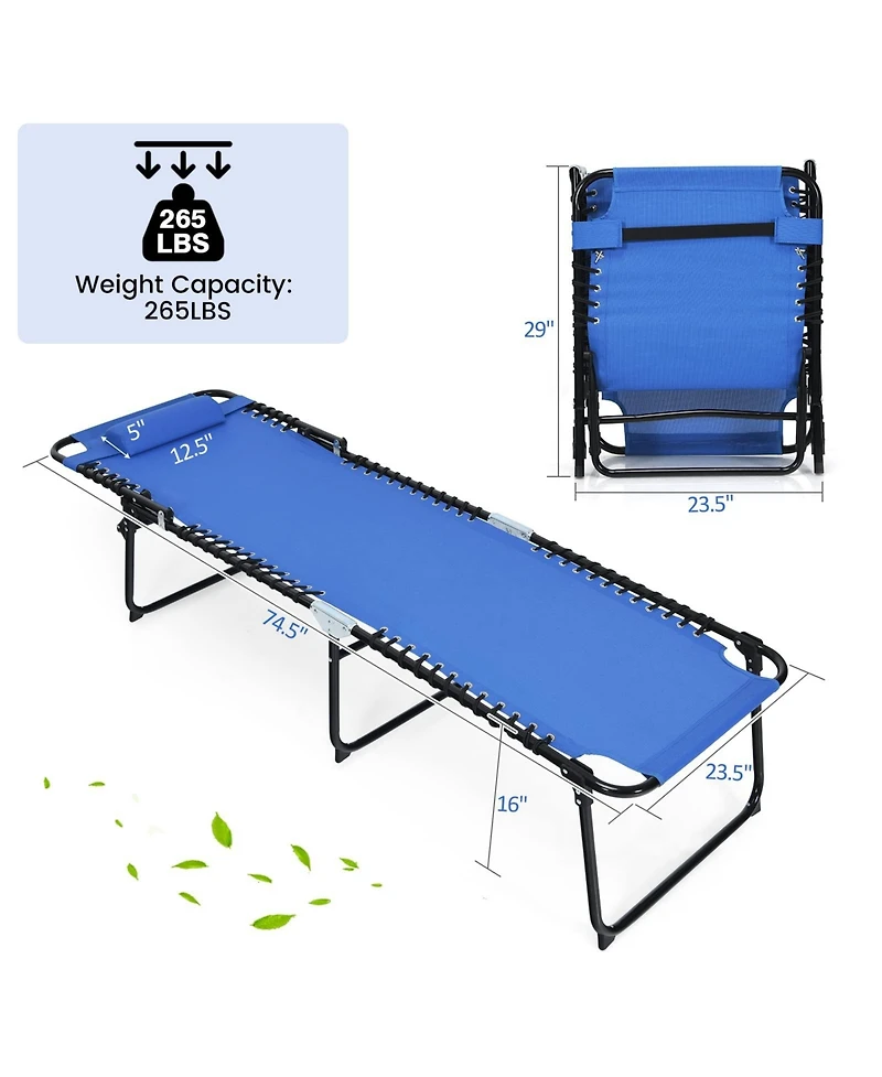 Inolait Sugift Foldable Recline Lounge Chair with Adjustable Backrest and Footrest