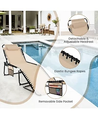 Inolait Sugift Foldable Recline Lounge Chair with Adjustable Backrest and Footrest