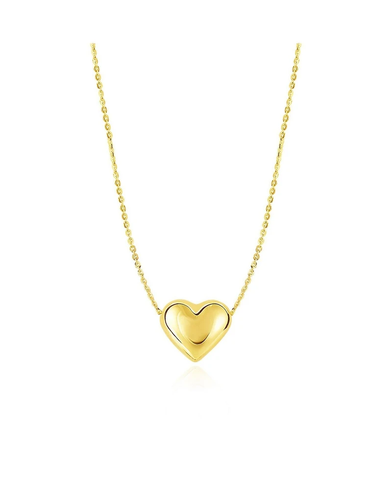 The Lovery Gold Puffy Heart Necklace 14K Gold