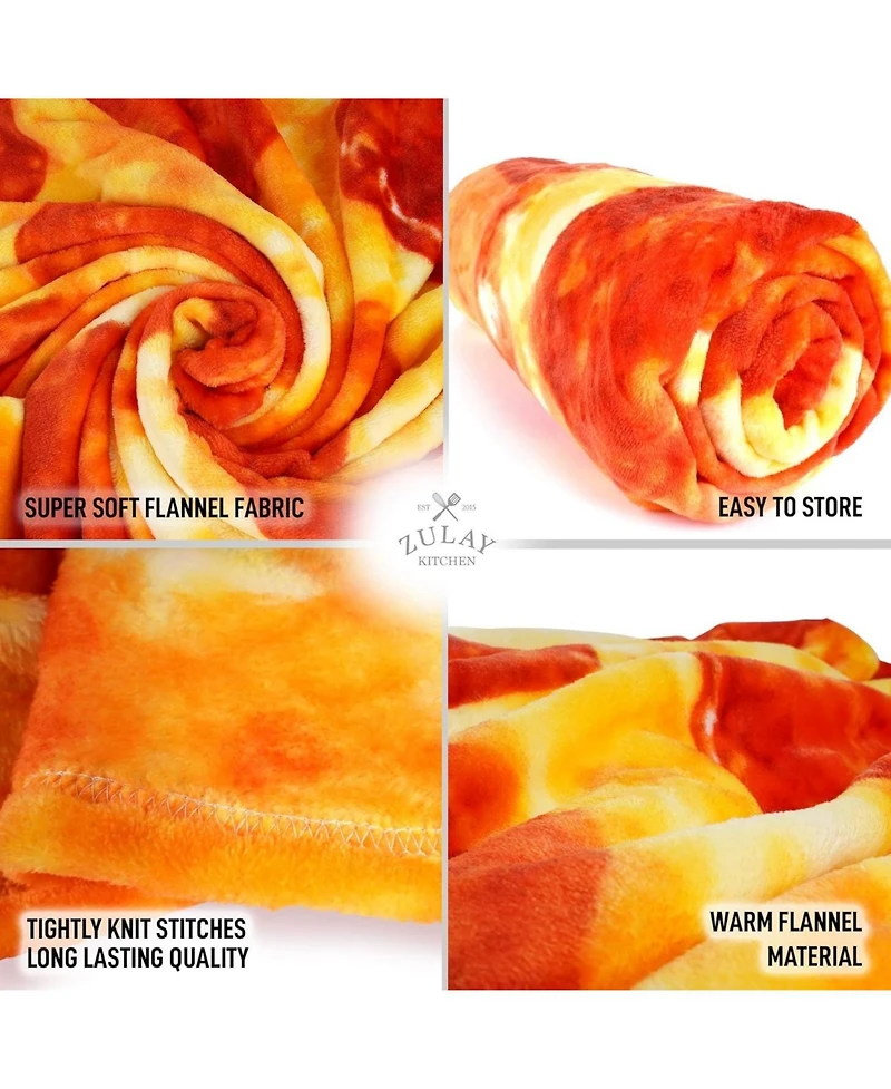 Zulay Kitchen Novelty Premium Soft Flannel Big Pizza Blanket