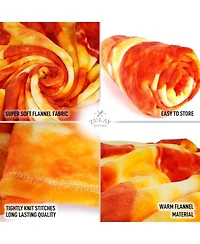 Zulay Kitchen Novelty Premium Soft Flannel Big Pizza Blanket