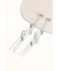 FrostLily Azeztulite Crystal and Bead Drop Earrings