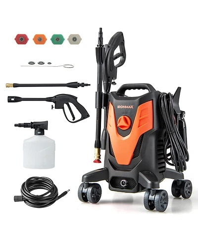 2400 Psi High Pressure Cleaner Machine Electric Pressure Washer with 4 Wheels