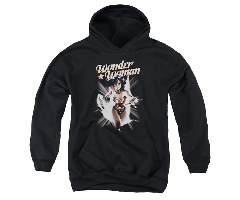 Justice League Boys of America Youth Wonder Woman Break Out Pull Over Hoodie / Hooded Sweatshirt