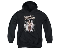 Justice League Boys of America Youth Wonder Woman Break Out Pull Over Hoodie / Hooded Sweatshirt