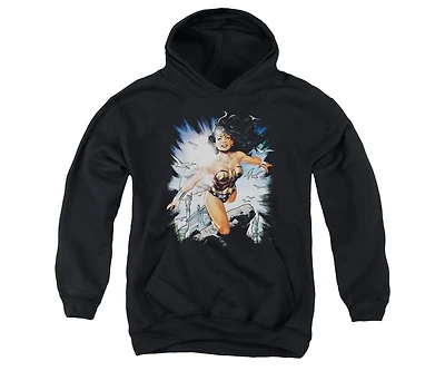Justice League Boys Of America Youth Themyscira Pull Over Hoodie / Hooded Sweatshirt