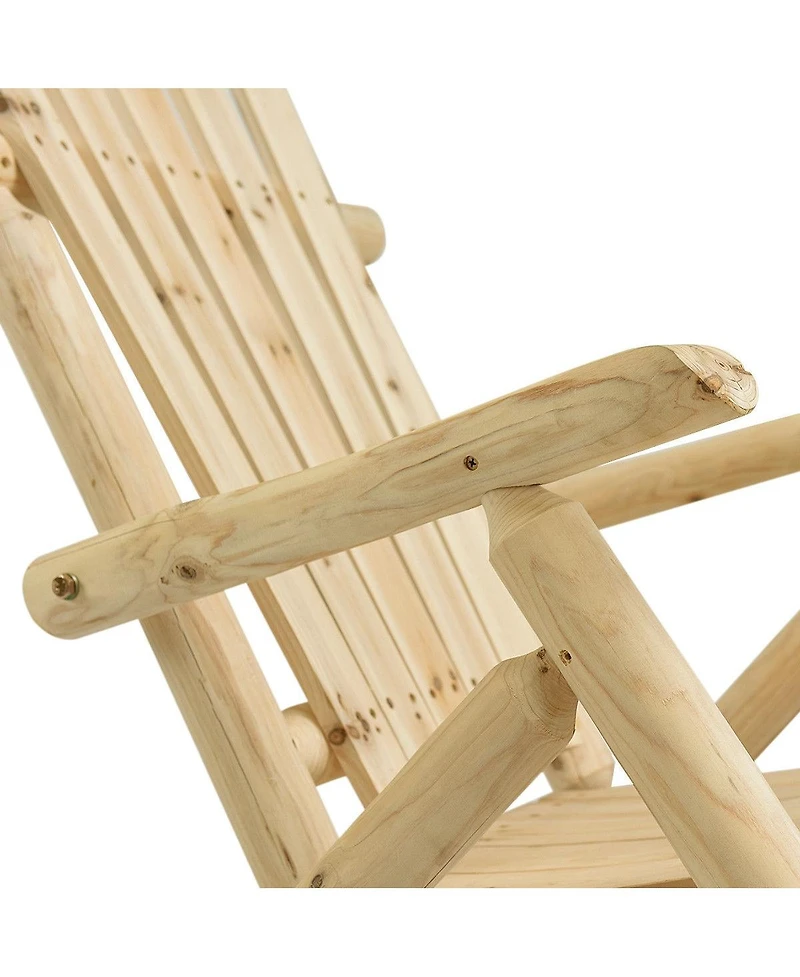 Inolait Sugift Wood Single Porch Rocker Lounge Patio Rocking Chair