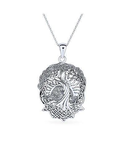 Bling Jewelry Large Rising Sun Celtic Knot Hope Tree Of Life Pendant Necklace Tree Roots Of Family Life Sterling Silver