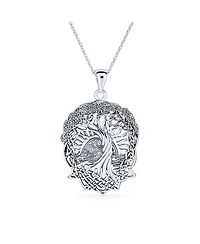 Bling Jewelry Large Rising Sun Celtic Knot Hope Tree Of Life Pendant Necklace Tree Roots Of Family Life Sterling Silver