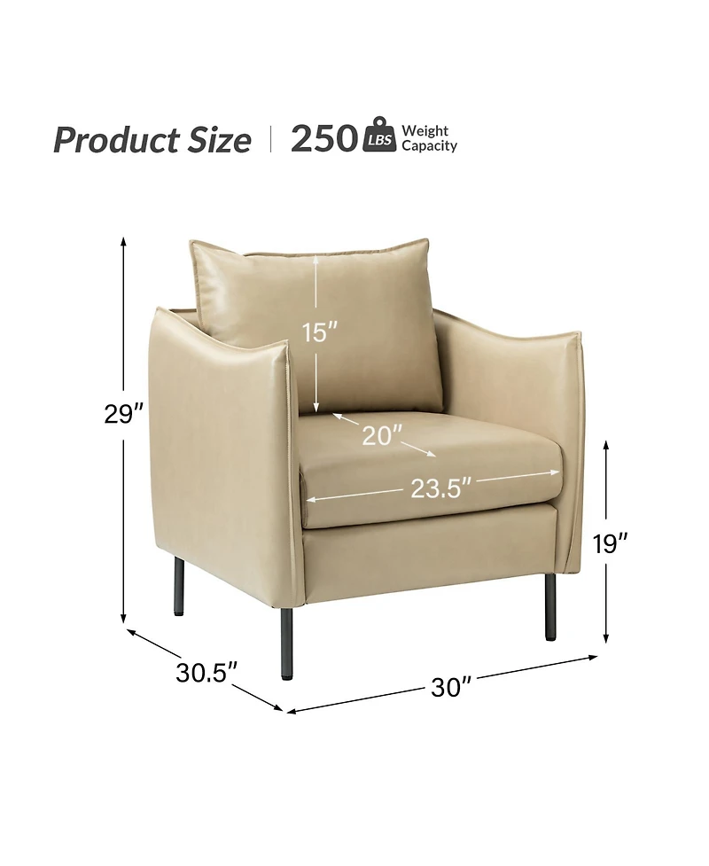 Hope Comfy Living Room Armchair with Metal Legs