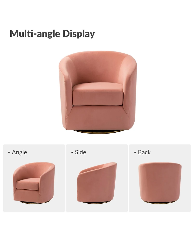 Swivel Accent Chair with Gold Metal Base for Living Room Nursery