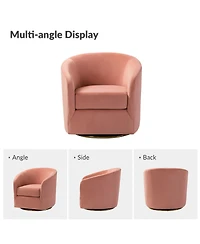 Swivel Accent Chair with Gold Metal Base for Living Room Nursery