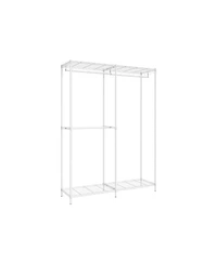 Slickblue Metal Clothing Racks, Heavy-Duty Garment Rack with Adjustable Wire Shelves, Hanging Rods, Hooks