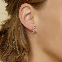 Sterling Silver Zig Zag Shape Stud Earrings