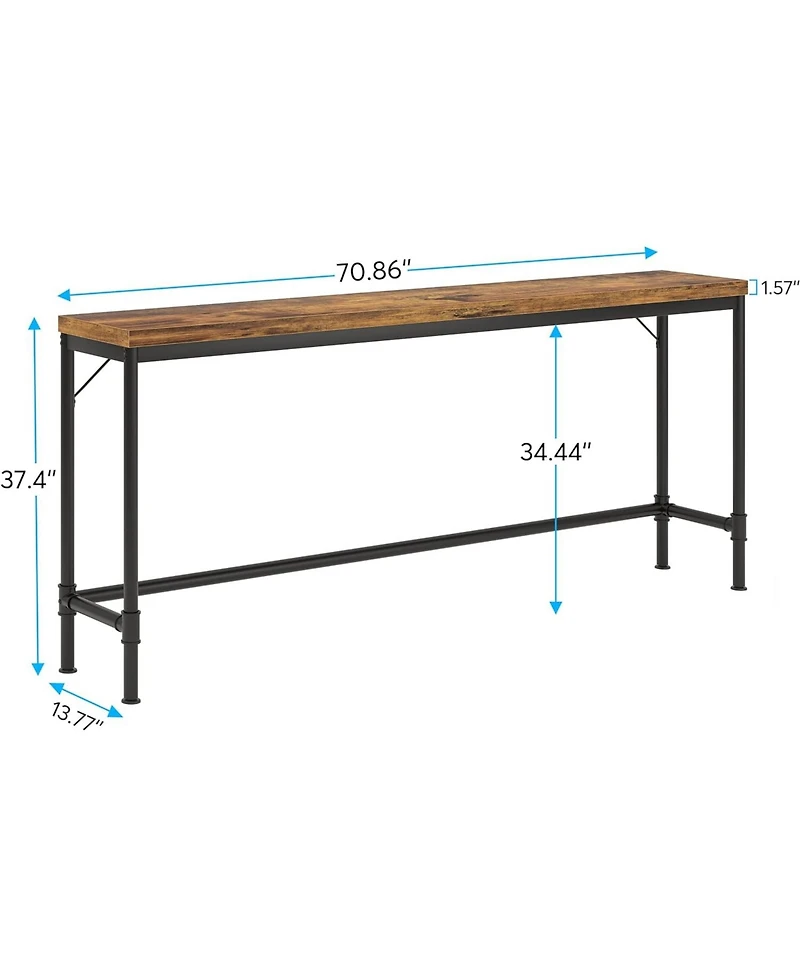 Tribesigns 70.9 Inch Extra Long Console Table, Narrow Long Sofa Table Behind Couch, Entryway Hallway Table Industrial Height Bar Table for Living Room