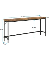 Tribesigns 70.9 Inch Extra Long Console Table, Narrow Long Sofa Table Behind Couch, Entryway Hallway Table Industrial Height Bar Table for Living Room