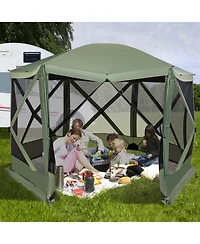 1.5 X 11.5 Ft 6-Sided Pop-up Screen House Tent With 2 Wind Panels for Camping