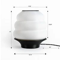 Jonathan Y Honey Pot Minimalist Classic Plant-Based Pla 3D Printed Dimmable Led Table Lamp, White/Brown