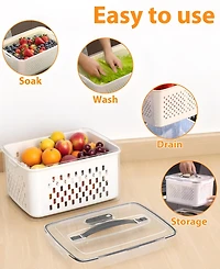 6 Piece Food Storage Container Set with Colander and Divider Plates