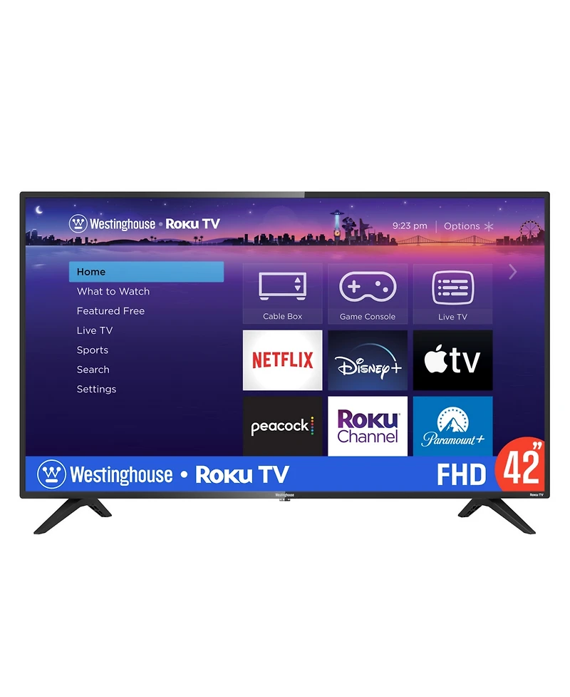 Westinghouse 42" Roku Smart Tv – 1080p Full Hd Led with Wi-Fi, Flat Screen Compatible with Apple HomeKit, Alexa, Google Assistant