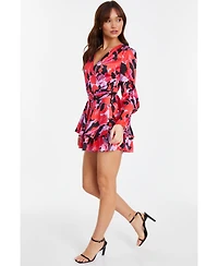 Quiz Women's Long Sleeve Wrap Romper