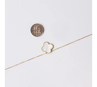 The Lovery Mother of Pearl Single Clover Necklace 14K Gold