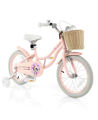 Gymax 18'' Retro Style Kids Bike Bicycle w/ Height Adjustable Handlebar & Seat Pink