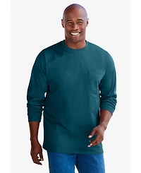 Boulder Creek Tall by KingSize Heavyweight Crewneck Long-Sleeve Pocket T-Shirt