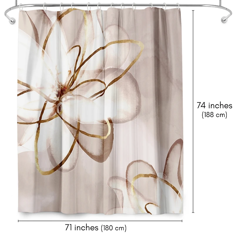71x74 Floral Shower Curtain - Transparent Beauty by Pi Creative Art