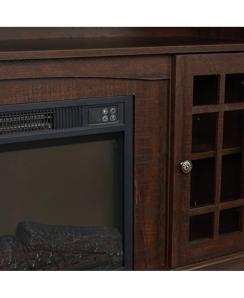 Streamdale Modern Tv Stand with Fireplace Insert, Espresso, 58.25" W