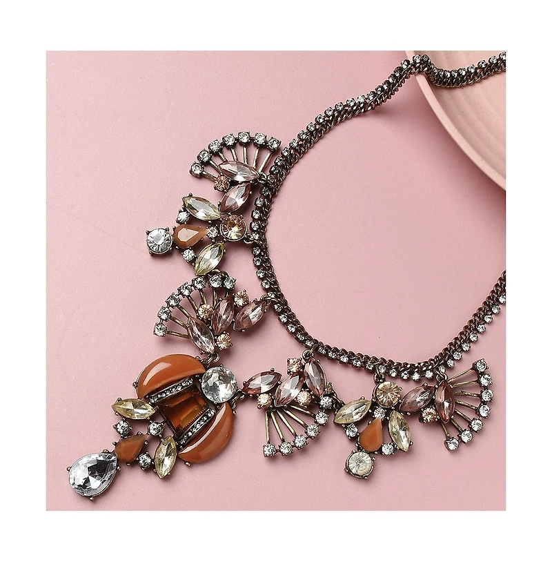 Sohi Women's Gold Revival Statement Necklace