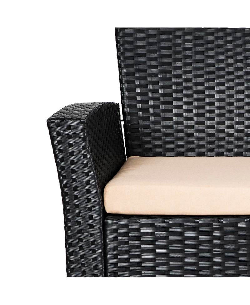 WestinTrends 4-Piece Modern Patio Conversation Sofa Set with Cushions