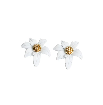 Sohi Women's Green Wild Flower Stud Earrings