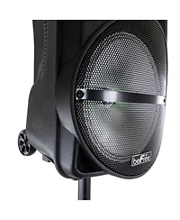 BeFree Sound 12 Inch Bluetooth Rechargeable Portable Pa Party Speaker with Reactive Led Lights and Stand