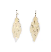 Sohi Women's Silver Foliage Drop Earrings