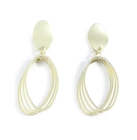 Sohi Women's Gold Metallic Drop Earrings