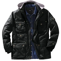 Boulder Creek Men's by KingSize 9 Pocket Twill Utility Jacket With Removable Hood