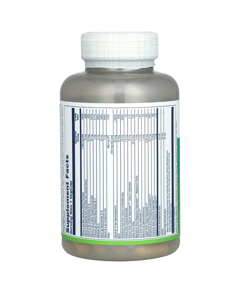 Solaray Once Daily High Energy Multivitamin Iron Free - 120 VegCaps