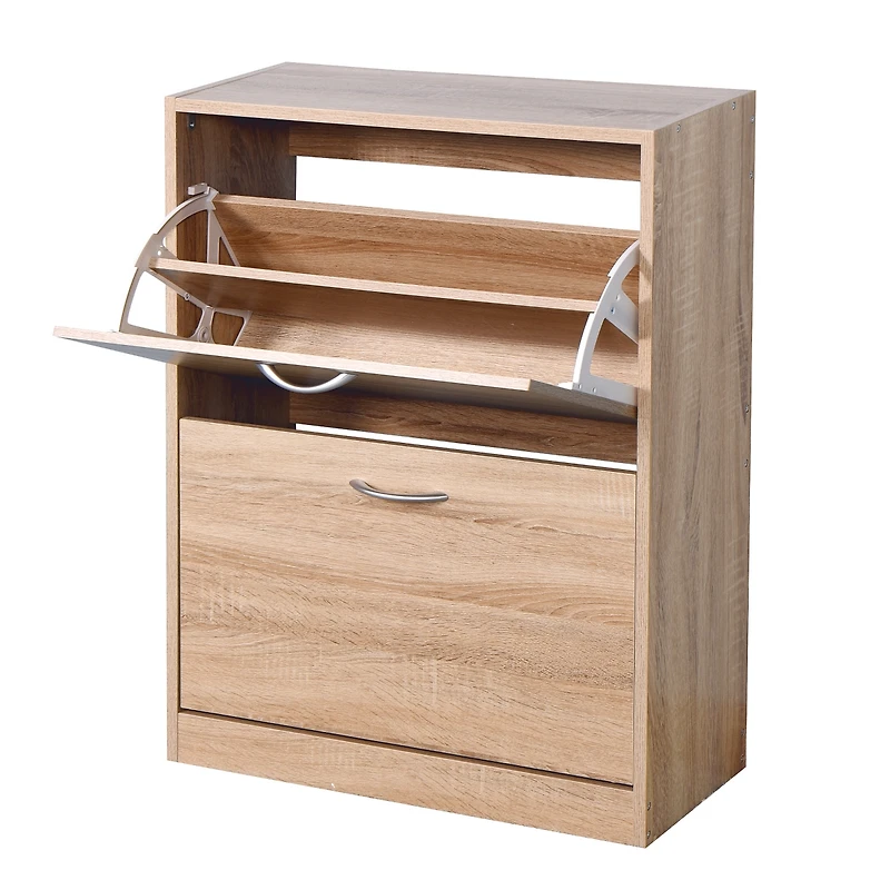 Streamdale White Shoe Storage Cabinet with Flip Doors
